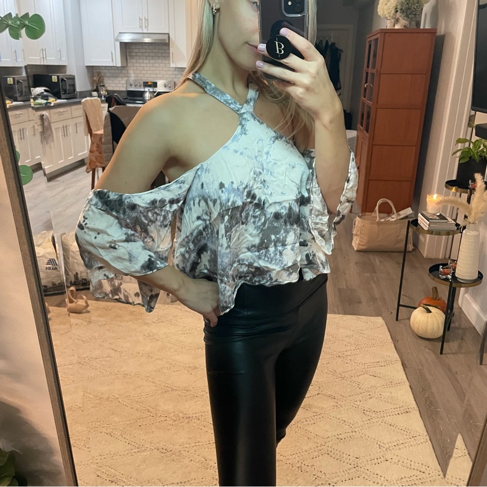 Olivaceous Off the Shoulder Cropped Blouse